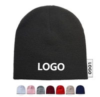 Bonnets d'hiver classiques, broderie personnalisée du logo, bonnets courts en tricot