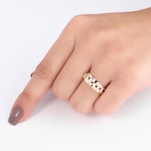 Lab Grown Fancy Multi Shape Cut Diamond <b>Stacking</b> Band <b>Ring</b> For Women's 14K Rose Gold Wedding Party Occasion Gift For Lovers - Product Image 4