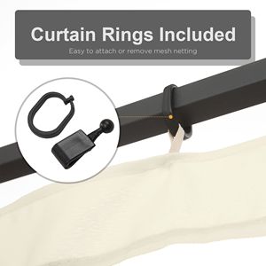 <b>Replacement</b> Cream Mesh Sidewall Netting with <b>Zippers</b> for 12FT X 12FT Pergola Gazebo & Pavilion Canopy Tents Sidewall Only - Product Image 5