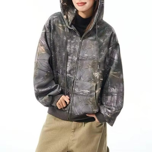 Sudadera con Capucha y Cremallera de Camuflaje RealTree Vintage de Alta Calidad, Personalizada OEM, para Mujer, Estilo Caza y Aire Libre - Product Image 2