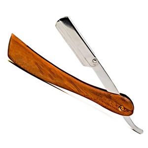 Rasoir droit Spartacus personnalisé pour barbiers professionnels, rasoir à lame fixe avec manche en bois, verrouillage sécurisé, affûté pour le rasage et l'entretien. - Product Image 3