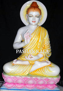 Statue du Bouddha en marbre blanc pur - Product Image 6