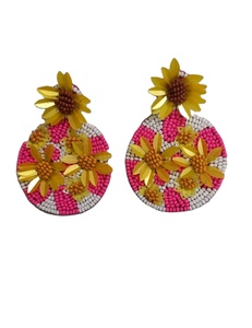 Boucles d'oreilles brodées de perles de Bohème faites à la main pour femmes et filles Bijoux de mode classiques de l'Inde Look classique - Product Image 1