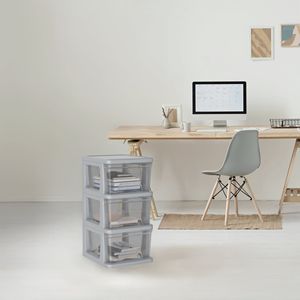 Carrito de Almacenamiento Mediano Desmontable de Plástico Plateado con Cajones - Product Image 5