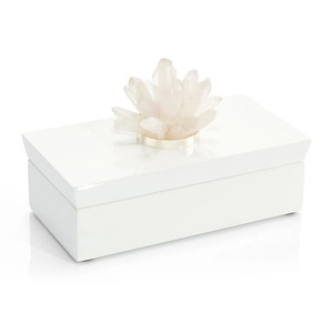 Boîte de rangement en bois sculpté oriental avec couvercle, forme rectangulaire, design à 1 couche - Product Image 6