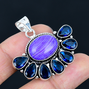 Pendentif demi-fleur en pierres précieuses naturelles, breloque florale pour collier, bijoux pour femmes - Product Image 2