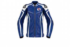 Traje de Motociclismo de Cuero Azul y Blanco para Mujer, Protección Completa para el Cuerpo - Product Image 4