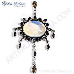 Beautiful <b>Pendant</b> With Multi & <b>Opal</b> <b>Pendant</b>, 925 Sterling Silver Jewelry - Product Image 1