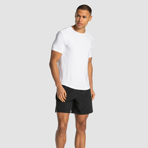 Breathable Custom Logo Crew Neck Short Sleeve <b>Mens</b> Slim Fit Tshirt <b>Muscle</b> Fit Plain Gym 95% Cotton 5% Elastane <b>T</b> <b>Shirt</b> - Product Image 5