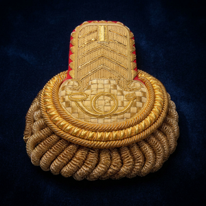 Mens Gold Thread Shoulder Boards Embroidered Crown Insignia Uniform Epaulettes Adult Size - Product Image 5