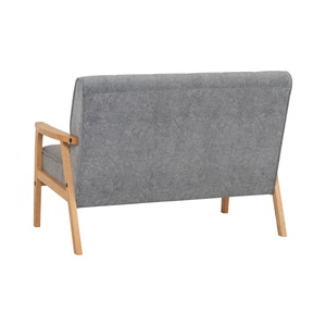 Pet-Friendly 2-Seater <b>Wooden</b> <b>Frame</b> <b>Sofa</b> Scratch-Resistant Solid Wood Loveseat Modern Fabric Couch for Home and Cafe - Product Image 4