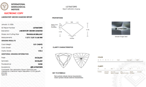 Diamante Cultivado en Laboratorio con Certificación IGI, Corte Triángulo, 5.01CT, D VVS2, Incoloro, Geométrico, para Joyería Personalizada - Product Image 2