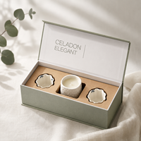 Boîte cadeau en carton rigide avec insert en papier kraft ondulé, emballage personnalisé magnétique pour ensemble de bougies