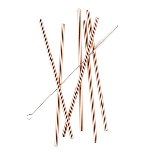 Contemporary Copper Drink Tubes Durable <b>Metal</b> Sipping <b>Straws</b> Ideal for Smoothies Fresh Juice Iced Coffee and Cold Beverage Use - Product Image 1