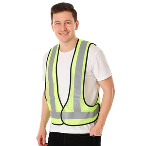 Gilet de sécurité haute visibilité ANSI Classe 3 Type R, couleur lime, en maille polyester respirante, fermeture à pression sur le devant, poche robuste intégrée - Product Image 4