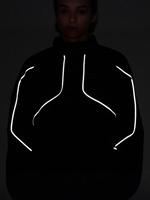Ensemble coupe-vent en nylon froissé avec veste et pantalon, logo personnalisé, coupe ample, fermeture éclair, passepoil réfléchissant, style anorak