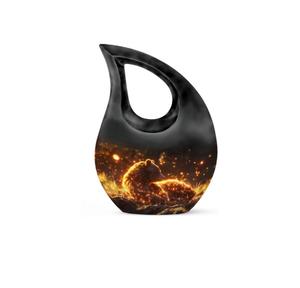 Urna Conmemorativa de Cenizas Humanas de Metal Dorado Personalizada al por Mayor, Mini Urna de Recuerdo para Cenizas, Diseño Funerario Moderno de Aluminio - Product Image 1