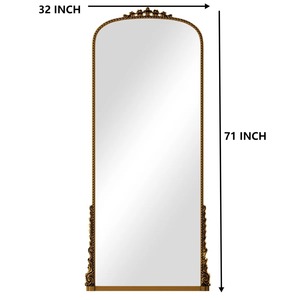 Miroir décoratif de style royal avec cadre en métal finition or, idéal pour la décoration de maison de luxe et les cadeaux, fabriqué en Inde. - Product Image 5