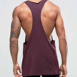 <b>Vest</b> With Extreme <b>Racer</b> <b>Back</b> Long Singlet in Oxblood for Men Lightweight Fitness Gym Training Tank Top - Product Image 2