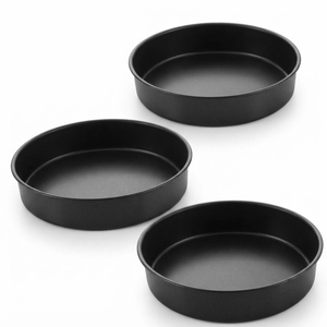 Ensemble de moules à gâteau ronds en acier carbone robuste pour gâteaux à étages, moules de cuisson pour la cuisine, pour la pâtisserie commerciale et domestique - Product Image 1