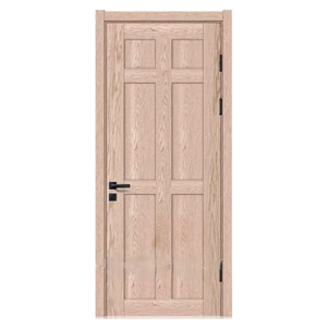 Portes intérieures moulées 30*80 pouces en MDF, portes à panneaux en bois Noyer, Chêne, Teck, avec remplissage PVC, âme en bois massif, pour entrée et chambre - Product Image 1