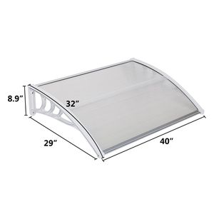 HT 100 X 80 Copertura Antipioggia Trasparente Bianca per Porte e Finestre, Accessorio per Uso Domestico con Supporto Bianco - Product Image 3