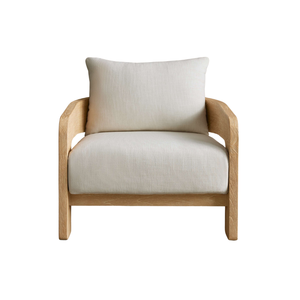 Fauteuil d'extérieur contemporain en teck massif, design ergonomique haut de gamme, siège rembourré, imperméable, chaise longue de jardin de luxe - Product Image 1