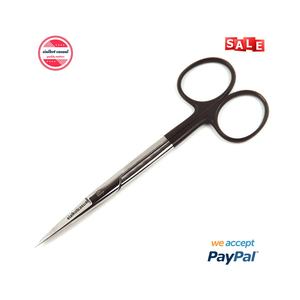 Ciseaux SuperCut à embouts droits Ciseaux à iris Anneaux noirs Instruments chirurgicaux enduits Taille 4.5 "(11cm) - Product Image 6