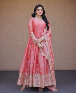 ชุดเดรส Anarkali ผ้าไหมจอร์เจตต์สำหรับผู้หญิงรุ่นล่าสุด เหมาะสำหรับงานแต่งงานและงานเทศกาล ตกแต่งด้วยงานปักเลื่อมและงานปักลาย - Product Image 1