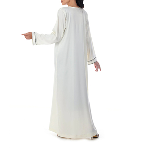 2026 Trends Cp Modest Ankle-Length Traditional Jalabiya <b>Dress</b> Polyester ODM Service Geometric Pattern V Neck Breathable - Product Image 1