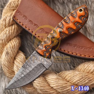 Cuchillo de Caza Profesional de Acero de Damasco con Hoja Fija y Mango de Madera de Palisandro, Cuchillo Táctico Personalizado para Exteriores - Product Image 5
