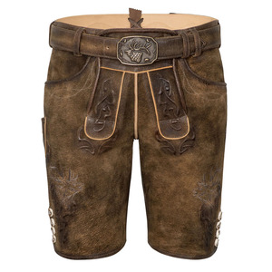 <b>Men's</b> Traditional Bavarian Lederhosen <b>Shorts</b> 100% Polyester Satin Breathable <b>Smart</b> Casual Eco-Friendly German Oktoberfest - Product Image 1