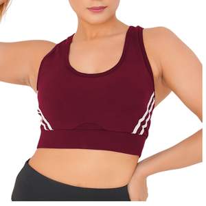 Sujetador deportivo con logo personalizado para mujer, espalda en Y, acolchado, tipo racerback, top sin mangas, de impacto bajo, con tirantes finos, para entrenamiento y yoga, OEM ODM - Product Image 1