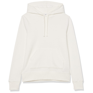 <b>Women's</b> <b>White</b> Hooded <b>Sweatshirt</b> Solid Color Pullover Long Sleeve Pockets Breathable Knitted 100% Cotton Winter Front - Product Image 3