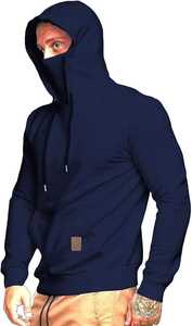 Hoodies personnalisés pour hommes, respirants, en polaire Ninja 350g, haute qualité, 100% coton, couleur unie, masque intégré, hiver, teinture unie - Product Image 5