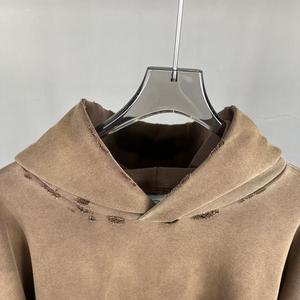Sweat-shirt à capuche zippé oversize pour homme, noir, en molleton de coton écologique, décontracté, avec poche avant, coupe classique, streetwear d'hiver - Product Image 6