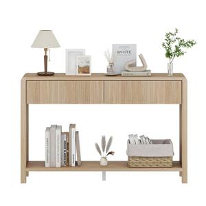 Modern Iron Finish <b>Sofa</b> Table with Ribbed Texture and Rounded Edges Minimalist Living Room Furniture for Hotel Use - Product Image 1