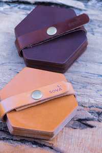 Sous-verres en cuir véritable sur mesure, forme personnalisée, en cuir de buffle de qualité supérieure, pour table, verres et mugs, fabricant LC-0065B - Product Image 3
