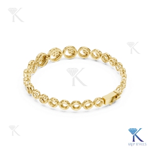 Elegant Lab Grown Diamond Round Brilliant Cut Floral Cluster Link <b>Bracelet</b> 14K 18K <b>Solid</b> Gold Fine Unisex Jewelry KRUP JEWELS - Product Image 3