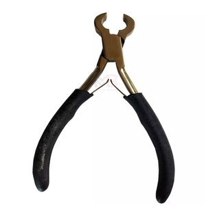 Professional Hair Extension Pliers Stainless Steel Rose Gold and Black Color for Install and Remove Micro Bead Tool - Product Image 2