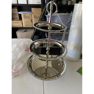 <b>3</b> <b>Tier</b> Stainless Steel <b>Cake</b> <b>Stand</b> Round Fruits Dessert Serving Trays Food Contact Safe Metal <b>Cake</b> <b>Stand</b> American Style - Product Image 3