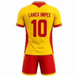 Ensemble de maillots de football personnalisés, uniforme de football, vêtements de sport pour hommes, maillot à manches courtes, shorts, logo personnalisé, nom, numéro, kit d'entraînement - Product Image 3