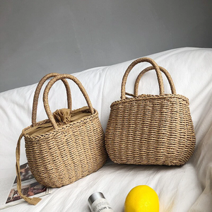 Straw Rattan Handbag Open Closure Pearl & Letter Decor Summer Beach Bags Cheap Price Women's Handbags Export Worldwide Vietnam - Product Image 1