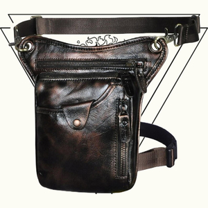 Sac banane en cuir vintage haut de gamme entièrement personnalisable, unisexe, avec fermeture éclair, marron, pour usage quotidien décontracté - Product Image 3