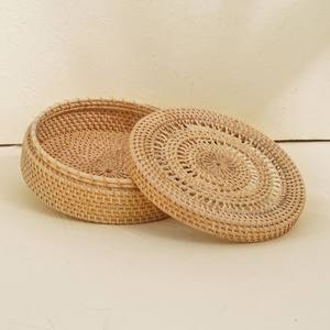 Caja redonda de ratán para exhibir flores secas, precio al por mayor, cestas de almacenamiento ecológicas. - Product Image 5