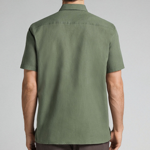 Camisa Personalizada para Hombre, Casual, Manga Larga, Cuello Redondo, Diseño a Cuadros, 100% Algodón Tejido, Estampado en Serigrafía Frontal, Opciones de Color, Cierre de Botones, OEM ODM - Product Image 3