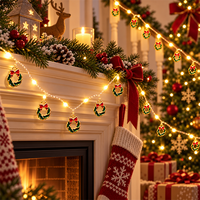 Guirlande lumineuse LED en forme de couronne de Noël, lumières féériques en fil de cuivre blanc chaud pour la décoration intérieure des fêtes, des arbres de Noël et des soirées.