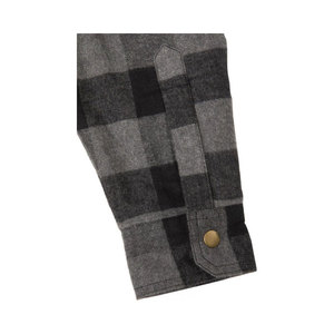Camisa de Franela a Cuadros Negra y Gris para Hombre, Manga Larga, Algodón, Estilo Invernal - Product Image 4