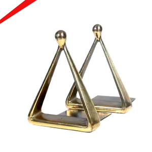 Sujetalibros de Metal con Forma de Triángulo, Acabado Dorado, Diseño de Lujo Decorativo, Organizador de Escritorio Decorativo - Product Image 1
