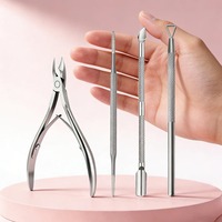 Ensemble d'outils de manucure professionnels en acier inoxydable courbés pour les pieds et les doigts, coupe-ongles multifonction, ciseaux, pinces à cuticules